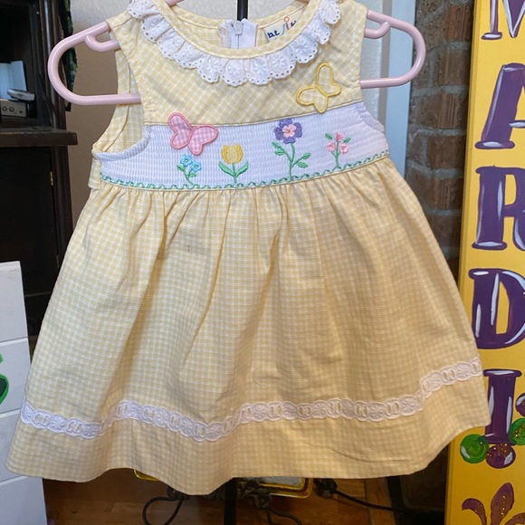 New with tags B T Kids 3 piece smocked Dress set size 6-9 months - Picture 11 of 13